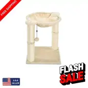Indoor Cat Tower with Hammock and 2 Scratching Posts - Compact 15.8" Design