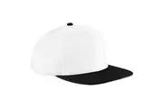 Beechfield Unisex Original Flat Peak Snapback Cap (White/Black) (One Size)