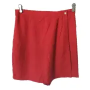 DANIEL CARON 14 Sherry Red Silk Activewear Mini Skort NWT