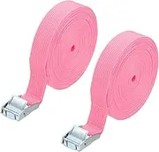 uxcell 1" x 30 ft Lashing Strap with Buckles, 2 Pcs Cam Buckle Tie Down Straps Adjustable Heavy Duty Secure Cinch Straps Up to 551 lbs for Cargo Kayak Bicycles, Pink