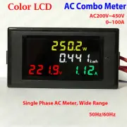 Digital LCD AC 220V~450V 230V 240V LED Voltmeter Panel Volt Amp Watt Combo Meter