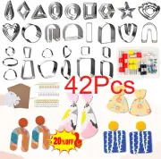 42x Polymer Clay Cutters Set Earring Jewellery Cutting Mold Tool DIY Craft A+++