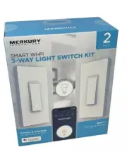 Merkury Innovations Smart Wi-Fi 3-Way Light Switch Kit MI-WW112-199W New in Box