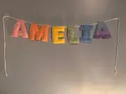 Amelia - Baby bunting/garland Handmade for wall hanging