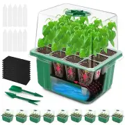 Seed Starter Tray,10 Packs 120 Cells Self Watering Seedling Starter Trays wit...