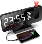 Smart Alarm Clock LED Digital Projection Temperature Time Projector LCD Display