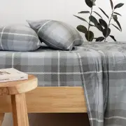 Bambury Harrison Flannelette Grey Sheet Set