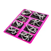 8pcs Metal Montessori Puzzle Wire IQ Mind Brain Teaser Blue Toys for Adult Child