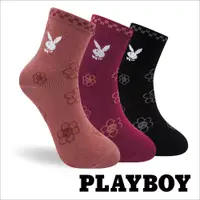 在飛比找蝦皮商城優惠-【PLAYBOY】方格小花休閒棉襪│襪子│女襪│休閒襪│高含