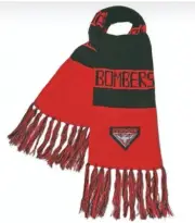 Essendon Bombers Official AFL Supporter Traditional Knitted Winter Bar Scarf