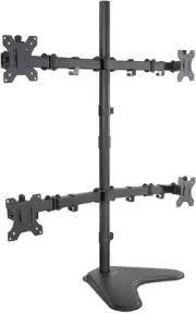 Mount-It! Quad Monitor Stand | Height Adjustable Free Standing 4 Screen Mount |