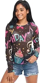 [RPLIFE] Birthday Elements Long Sleeve Fishnet Top, Long Sleeve Sheer Shirt S-XXL