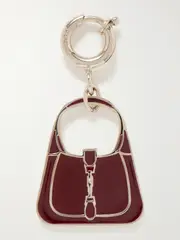 [Gucci] Gucci - Gold-tone Enamel Bag Charm - Brown - One size One size Brown