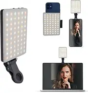 GottaHaveit Selfie Light, Phone Light with Front & Back Clip, 60 LED Portable Light with 3 Light Modes, 5000mAh Rechargeable Video Light for iPhone, iPad, Laptop, TikTok, Makeup, Live Stream, Vlog