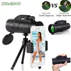 80X200 Zoom Optics Monocular BAK4 Night Vision Telescope+ Phone Tripod+Cell Clip