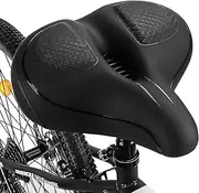 [TONBUX] Bicycle Saddle Wide Bicycle Saddle Waterproof Breathable Comfortable Soft for Men and Women Black