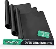 Lukata Large Heavy Duty Oven Liner (3 Pack) - Teflon Oven Liners for Bottom of Oven for Gas, Electric and Fan Assisted Ovens - Reusable Non-Stick Oven Mats for Bottom of Oven - BPA Free