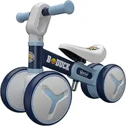 Baby Bikes Baby Toys for 1 Year Old Boys Girls 18-36 Months Cute Toddler First ycle Infant Wa ren No Pedal 4 Wheels 1st Birthday with Adjustable Seat Blue One Size