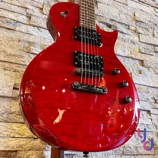 【二手美品 - 8成新】日本 ESP LTD EC 100QM 電 吉他 紅色 雲狀楓木 搖滾 eclipse