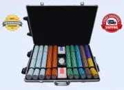1000ct. Monte Carlo Poker Club 14g Clay Chip Set W/Rolling Case