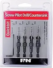 P&N Quickbit Drill Countersink 5 Pieces Set, Silver, 105SDC000