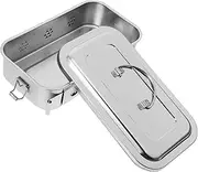 PACKOVE Stainless Steel Storage Case with Lid and Holes Durable Utility Plate for Doctor Tools Stainless Steel Medical Instrument Holder Organized and Contaminant Storage