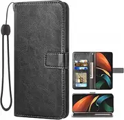 [Asuwish] Compatible with Samsung Galaxy Z Fold 2 5G 2020 Wallet Case and Leather Flip Cover Card Holder Stand Cell Accessories Phone Cases for Gaxaly ZFold2 Z2 Fold2 ZFold25G Women Men Black