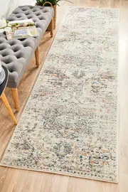 Abode Rug Culture Silver Multi Bohemian Transitional Runner Rug