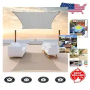 Elegant Grey Sun Shade Sail 7' X 15' - Heavy Duty, Waterproof, with D-rings