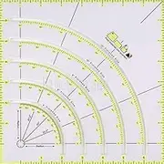 HONEYSEW Arcs & Fans Quilt Circle Cutter Multifunctional Arc Cutting Patchwork Ruler - Acrylic Quilters Template With Double Colored Lines for Cutting Cloth, Sewing Crafts