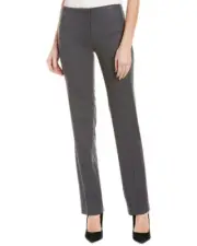 Elie Tahari Slim Flat Front Pants Theora Carbon Melange Stretch Wool sz.2 NWT $2