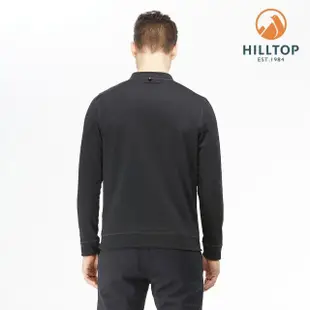 【Hilltop 山頂鳥】男款POLYGIENE抗菌LOGO刷毛上衣 H51MJ3 黑