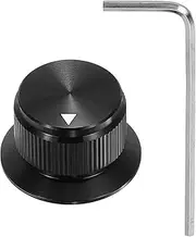 uxcell Aluminium Potentiometer Knobs 1/4" Volume Tone Control Top Hat Knob with L-Type Hexagonal Wrench for Guitar Instruments Audio Mixer Amplifier Black