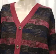 Robert Graham Mens XL Sweater Cardigan Button Double Weave $298 Retail Beaut New