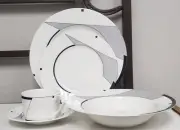 Mikasa Fine China ANGLES 5Pc Set With Rim Soup Never Used BRAND NEW