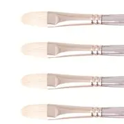 4x Jasart Interlocking Sz 2 Acrylic/Oil Art Paint Filbert Brush Fine Hog Bristle