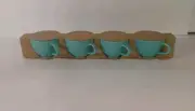 Made In Portugal Teal Colored Espresso Cups Set Of 4. New In Box