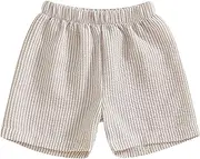 [Geagodelia] Todder Baby Boy Girl Summer Shorts Stripe Print Elastic Waist Shorts Loose Fit Pants Trousers Little Kids Casual Daily Jogger Bottoms Outfits for Spring Summer