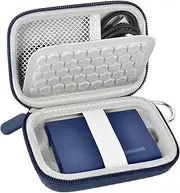Carrying for Samsung T9/ T7/ T7 Shield Portable SSD 4TB 2TB 1TB, USB External Solid State Hard Drive Storage Travel Carrying Holder Fits for USB Cable (Blue)-Box Only