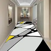 Runner Rug Retro Hallway Non Slip Washable Long Geometric Kitchen Rug for Entryway Door Hallway Laundry Room Customizable Size