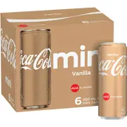 Coca-Cola Vanilla Soft Drink Mini Cans 250mL X 6 pack
