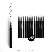Mini Black Edible Food Markers Pack of 12 Cake Biscuit Decorating Pens Drawing