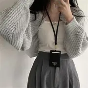 Plain Open Front Crop Cardigan Gray - One Size