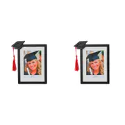 2PK Gibson Gifts Graduation Tassel 4x6'' Photo Frame Rectangle Black