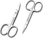 Nail & Cuticle Scissors Set: Stainless Steel| Curved Blade Scissors for Precise Manicure Pedicure | Easy Grip |Perfect for Eyebrow, Toenail & Skin| Men & Women | Home or Professional Use