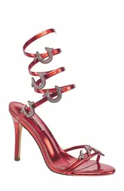 True Religion Tiana Spiral Ankle Wrap Heel in Red at Nordstrom, Size 8
