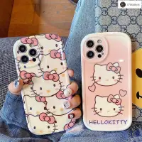 在飛比找蝦皮購物優惠-卡通kitty貓保護殼 漸變kitty貓iPhone13蘋果