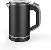 HotTopStar Electric Kettles 600W, 0.8L Stainless Steel Kettle, Portable Mini Electric Kettle, Compact Travel Electric Kettles, Auto Shut-Off & Boil-Dry Protection, Ideal for Home, Office, Hotel-Black