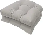 Ultra-Comfort Waterproof U-Shaped Chair Cushions for Patio, Garden & Home Office, Outdoor/Indoor 19"x19" Chair Cushions Set of 2, Filling Pp Cotton(Light Gray)