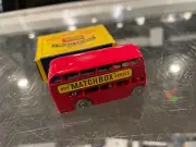 A MOKO LESNEY MATCHBOX SERIES #5 DOUBLE DECKER BUS NM WITH BOX OLD STOCK RED